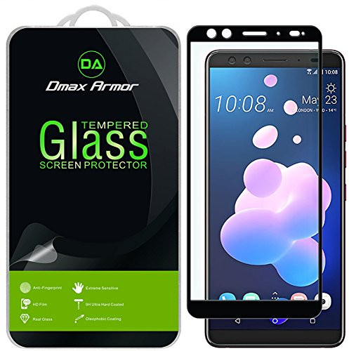 [2-Pack] Dmax Armor for HTC U12 Plus [Tempered Glass] Screen Protector, (Full Screen Coverage) with Lifetime Replacement (Black)