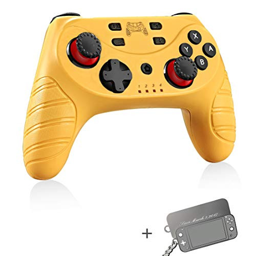 Wireless Switch Pro Controller for Nintendo Switch/Switch Lite,Switch Remote Joypad Control Games Joystick for Switch Console with Turbo,Gyro Axis,Motion & Vibration Shock,Work with Bluetooth(Yellow)