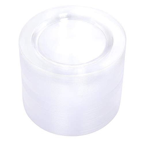 BUCLA 100Pieces Clear Plastic Plates -6.25inch Disposable Salad/Dessert Plates- Clear Premium Hard Plastic Appetizer Plates/Small Cake Plates for Weddings& Parties BUCLA 100Pieces Clear Plastic Plates -6.25inch Disposable Salad/Dessert Plates- Clear Premium Hard Plastic Appetizer Plates/Small Cake Plates for Weddings& Parties