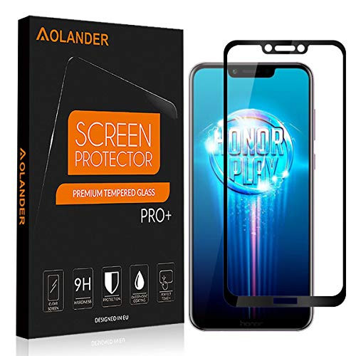 [2-Pack] AOLANDER Huawei Honor Play Screen Protector, [Anti-Scratch][Anti-Fingerprint][Bubble Free] Tempered Glass Screen Protector for Huawei Honor Play (Black)