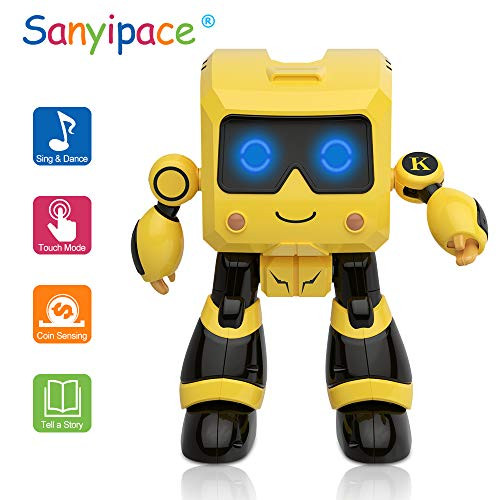 Robots for Kids,RC Robot for Kids Educational Stem Toys Robotics for Kids Intelligent Programmable Robot with Infrared Controller Toys, Dancing, Singing, Led Eyes, Gesture Sensing Robot Kit(Yellow)