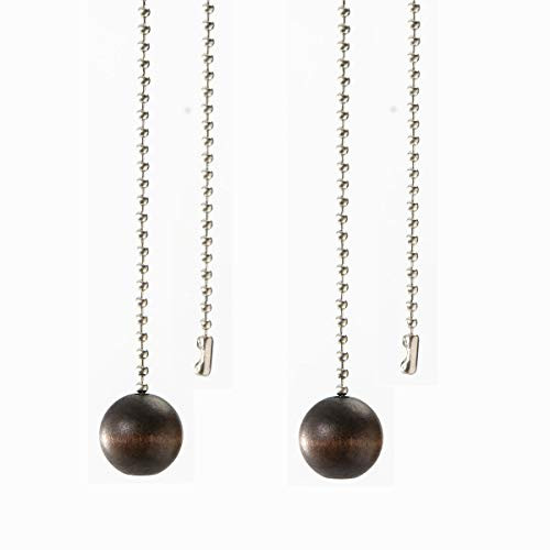 Ceiling Fan Chain Pulls Walnut Wooden Pull Chain Extension Pull Chain for Ceiling Light Lamp Fan Chain 2Pack