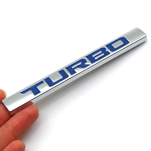 1Pcs Metal TURBO Premium Car Side Fender Rear Trunk Emblem Badge Decals Universal (Blue)