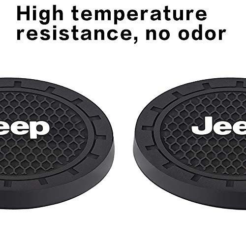 fit Jeep Accessories Coaster Car Interior Accessories Cup Holder,Anti Slip Cup Mat Insert for Jeep Grand Cherokee, Wrangler, Compass, Patriot 2 Packs,2.75 inch