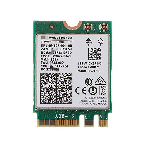 AC 8265 Wireless NIC 2.4GHz 5GHz Dual Band WiFi Bluetooth 4.2 M.2 MU-MIMO 8265NGW 802.11AC NGFF Network Card Support Linux Windows 10/8.1/8/7 Ubuntu 16.04 Also Applicable for Jetson Nano