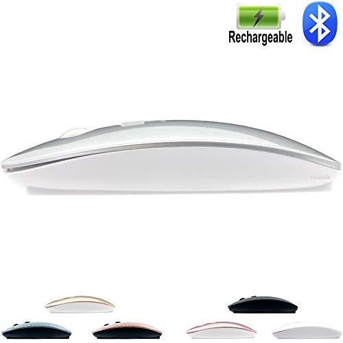 Rechargeable Bluetooth Mouse for MacBook Pro MacBook Air Notebook,Bluetooth Wireless Mouse for Laptop Bluetooth Mouse for PC,Notebook, PC,Laptop (Silver)