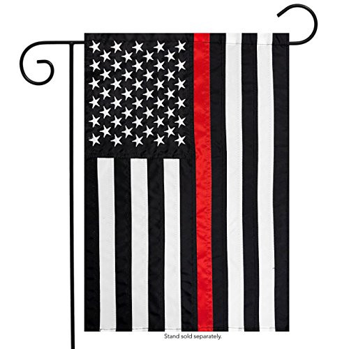 Briarwood Lane Thin Red Line Garden Embroidered Flag Firefighter 12.5" x 18"