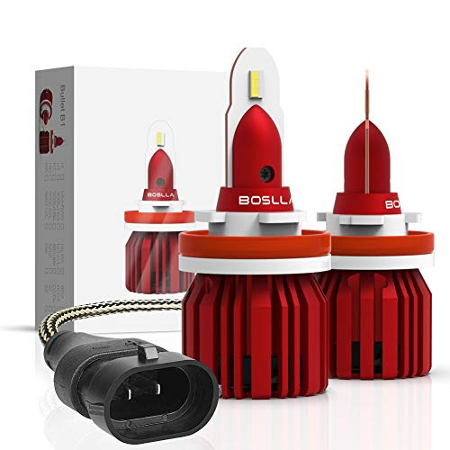 BOSLLA Minimal H11 H8 LED Headlight Bulbs Conversion Kit, All-in-One Low Beam/Fog Light Bulb 6500K 60W 7200lm Cool White