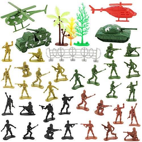 Nexxxi 60 Pcs Army Toys Set World War II Soldiers Plastic Army Men for Kids