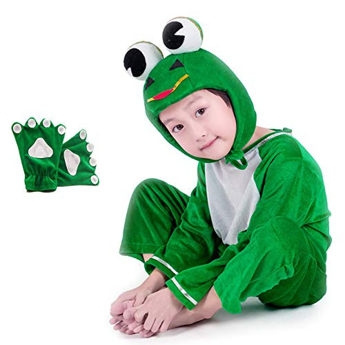 Kids Frog Costumes Animal Cosplay Fancy Dress Outfit for Halloween Christmas Party (4, Frog)