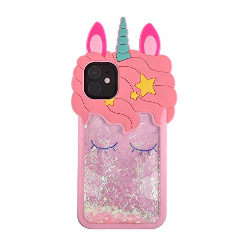 Quicksand Pink Unicorn iPhone 11 Pro Max Case,Awin 3D Cute Kids Girls Unicorn Dynamic Liquid Bling Glitter Soft Silicone Rubber Case for iPhone 11 Pro Max 6.5 inch (Quicksand Unicorn)