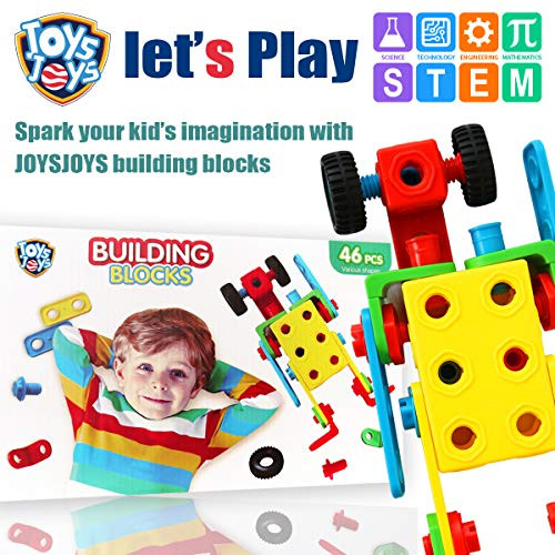JOYS JOYS STEM Toys for Boys and Girls 46 Piece Educational Construction Engineering Building Blocks Set for Age 3 4 5 6 7 8 9 10 Year Old and Up, Creative Games for Kids & Fun Building Toys JOYS JOYS STEM Toys for Boys and Girls 46 Piece Educational Construction Engineering Building Blocks Set for Age 3 4 5 6 7 8 9 10 Year Old and Up, Creative Games for Kids & Fun Building Toys