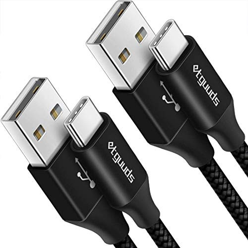 [2-Pack, 3ft] USB C Cable 3A Fast Charging, etguuds USB A to Type C Charger Cord for Samsung Galaxy A10e A20 A20S A50 A51 A71, S20 S10 S9 S8 Plus S10E, Note 10 9 8, Moto G8 G7 LG G8, Nylon Braided