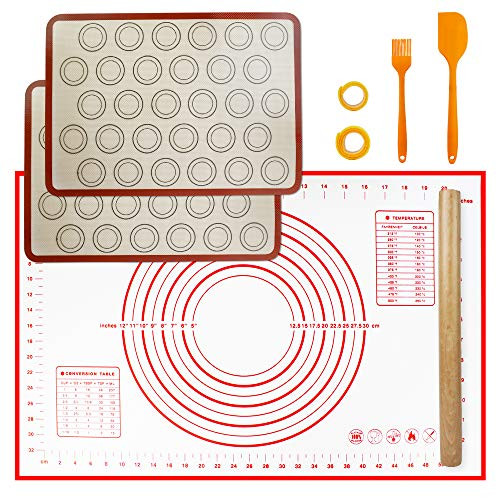 Large Silicone Pastry Baking Mat Extra Thick Non Stick Pastry Mat with Measurement Fondant Mat Kneading Mat Rolling Dough Mat for Making Cookies, Macaron, Bread, Pizza, Pie Large Silicone Pastry Baking Mat Extra Thick Non Stick Pastry Mat with Measurement Fondant Mat Kneading Mat Rolling Dough Mat for Making Cookies, Macaron, Bread, Pizza, Pie