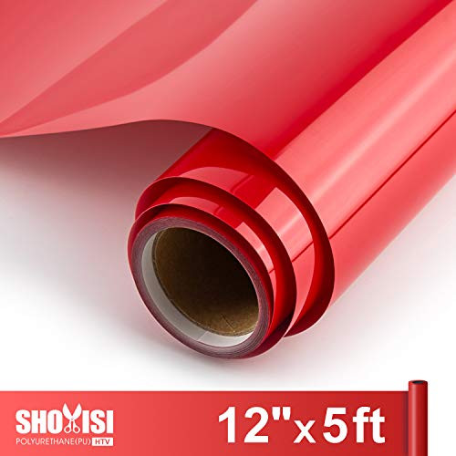 Heat Transfer Vinyl Roll 12"x5ft,SHOYISI HTV Iron on Vinyl for DIY T-Shirts Garments Bags and Other Fabrics(Red)
Heat Transfer Vinyl Roll 12"x5ft,SHOYISI HTV Iron on Vinyl for DIY T-Shirts Garments Bags and Other Fabrics(Red)