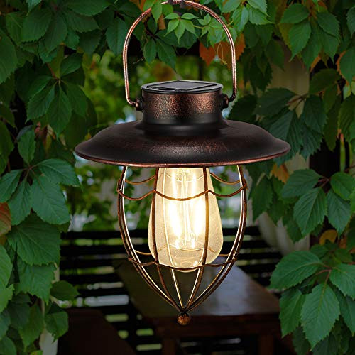 pearlstar Hanging Solar Lantern Outdoor Vintage Garden Solar Light Retro Solar Lamp for Garden Yard Patio Pathway Tree Decoration, Solar Powered Waterproof Landscape Lighting (Copper) pearlstar Hanging Solar Lantern Outdoor Vintage Garden Solar Light Retro Solar Lamp for Garden Yard Patio Pathway Tree Decoration, Solar Powered Waterproof Landscape Lighting (Copper)