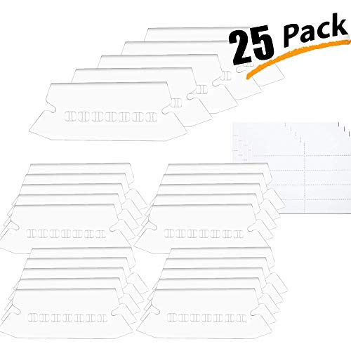 File Folder Tabs, YTFGGY 25 Sets Hanging File Folder Labels, 2" Clear Plastic Tabs and White Inserts for Quick Identification of Hanging Files