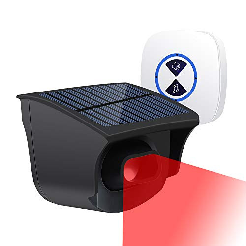 Solar Driveway Alarm System Wireless Security Alarm Waterproof Outdoor 1/4 Mile Transmission Range Motion Sensor Detector Security Alert System
