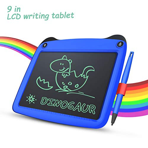 LCD Writing Tablet, 9 Inch Toddler Doodle Board Drawing Tablet, Erasable Reusable Electronic Drawing Pads, Educational and Learning Toy for 2-6 Years Old Boy and Girls (Blue)