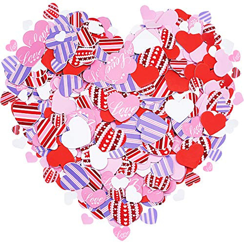 Tatuo 600 Pieces Foam Heart Foam Adhesive Hearts Stickers Valentine's Day Foam Heart Stickers for Arts Craft, Greeting Cards, Scrapbook Decoration (Foam Red Heart Stickers)
