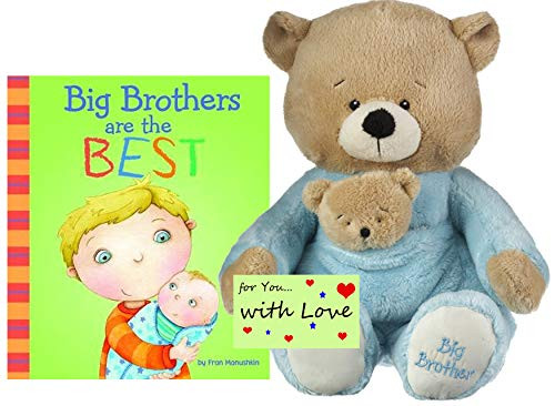Big Brother Gift Set Little Boys, Toddlers, Big Brother Bear Removable Rattle Big Brothers are The Best Book Fran Manushkin