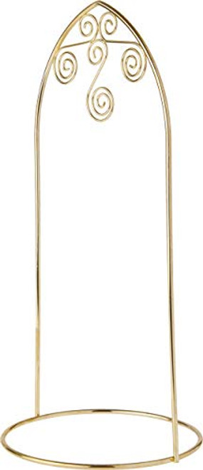 Bard's Arched Gold-Toned Ornament Stand, Medium Scroll, 13" H x 6" W x 6" D, Pack of 2