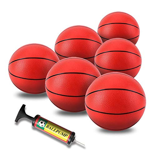 Berauscht 8.6 Inch Mini Basketball, 6PCS Pool Basketball Replacement Mini Toy Basketball Mini Rubber Basketball Mini Pool Basketballs Ball Hoop Basketball for Toddlers Kids Teenagers