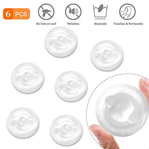 Door Stopper Wall Protector Clear (6Pcs) Door Stop Silence Shock Bumper Washable Door Knob Stopper Reusable Door Stopper Wall Protector for Door Handle Bumper Guard Prevent Damage to Wall.
