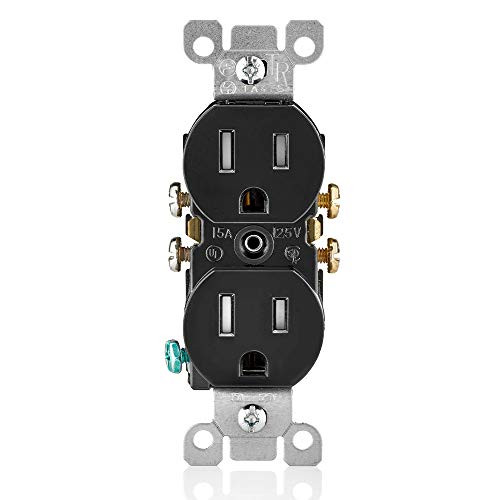 Leviton T5320-E 15 Amp, 125 Volt, Tamper Resistant, Duplex Receptacle, Residential Grade, Grounding, Black Leviton T5320-E 15 Amp, 125 Volt, Tamper Resistant, Duplex Receptacle, Residential Grade, Grounding, Black