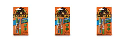 Gorilla Super Glue Gel, Two 3 Gram Tubes, Clear, (Pack of 3) Gorilla Super Glue Gel, Two 3 Gram Tubes, Clear, (Pack of 3)