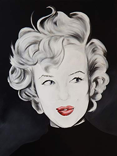 Buyartforless Kissy Face Marilyn by Ed Capeau 16x12 Art Painting Reproduction Canvas, Black