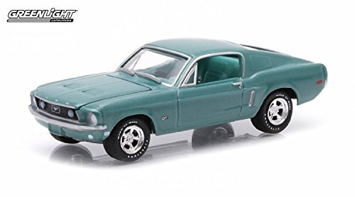 1968 FORD MUSTANG GT (Tahoe Turquoise) GL Muscle Series 12 Greenlight Collectibles 1:64 Scale 2015 Die-Cast Vehicle & Trading Card