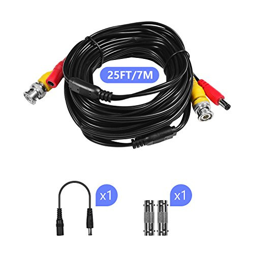 Video Power Cable, Safevant 7M/25 Feet BNC Cable for CCTV Camera DVR Security System