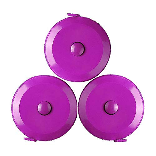 Tape Measure 150 cm 60 Inch Push Button Tape Body Measuring Soft Retractable for Sewing Double-Sided Tailor Cloth Ruler (Purple) 3 Pack by BUSHIBU Tape Measure 150 cm 60 Inch Push Button Tape Body Measuring Soft Retractable for Sewing Double-Sided Tailor Cloth Ruler (Purple) 3 Pack by BUSHIBU