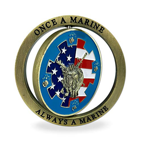 Marine Corps Challenge Coin Spinner Military Coins Once a Marine Always a Marine