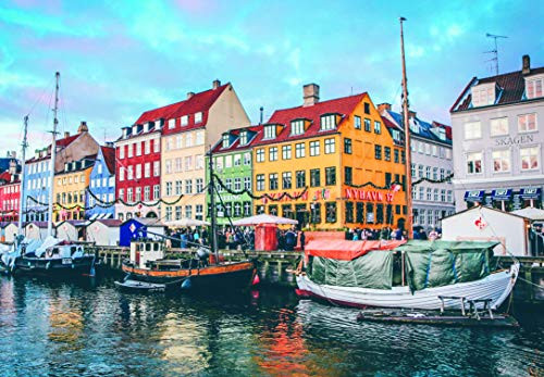 1000 Piece Large Jigsaw Puzzle - Copenhagen, Denmark - Puzzles for Adults and Teens - 29 x 20 Inches 