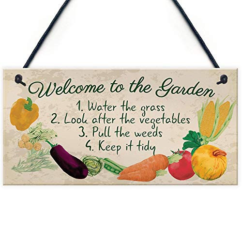 MAIYUAN Welcome to The Garden Wood Plaque Garden Shed Summer House Sign Gardening Nan Mum Gifts 10" X 5"