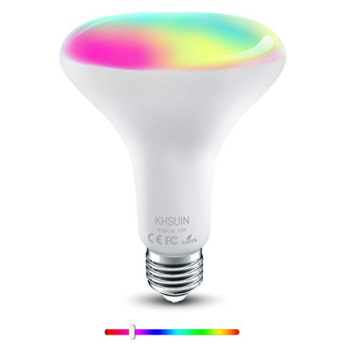 [2020 Upgrade] Smart Bulb,2.4G WiFi E26 BR30 13W(100w Equivalent) RGBCW Color Changing Light Bulb Compatible with Alexa and Google Assistant,Smart Bulbs That Work with Alexa