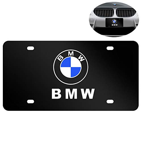 Newest Heavy Type Stainless Steel License Plate Cover for BMW,Protect and Personalize Your BMW License Plate Frame (Black), Screws Included