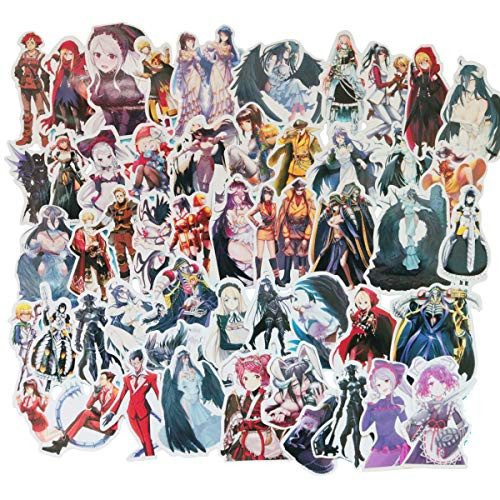 Japan Anime Cartoon Overlord Laptop Stickers for Adult,Water Bottle Travel Case Car Skateboard Motorcycle Bicycle Luggage Guitar Bike Decal (Overlord)