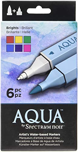 Spectrum Noir SPEC-AQ6-BRI SPECN-AQ6-EAR Watercolor Marker Set, Multicolor