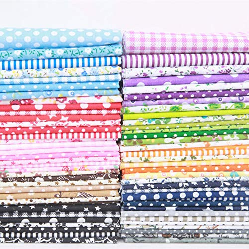 56 PCS Cotton 100% Craft Fabric Bundled Patchwork(9.8 x 9.8 Inchess) quare Sewing Patchwork Fabric with Different Patterns DIY Scrapbook Crafts no Repeat Design (56)