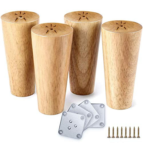 Wood Furniture Legs Set of 4 for Furniture Sofa Couch Ottoman Coffee Table Bench Chair 4'',Table Legs Furniture Feet Furniture Legs Couch Legs