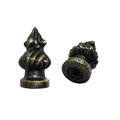 Lamp Finials 2 Pack Lamp Shades Finials Cap Knob Lamp Decoration for Lamp Harp Holder, Antique Brass