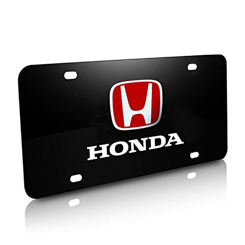 LXXX Black Metal Sturdy License Plate Cover Fream for Honda,Tag License Plate for Honda
