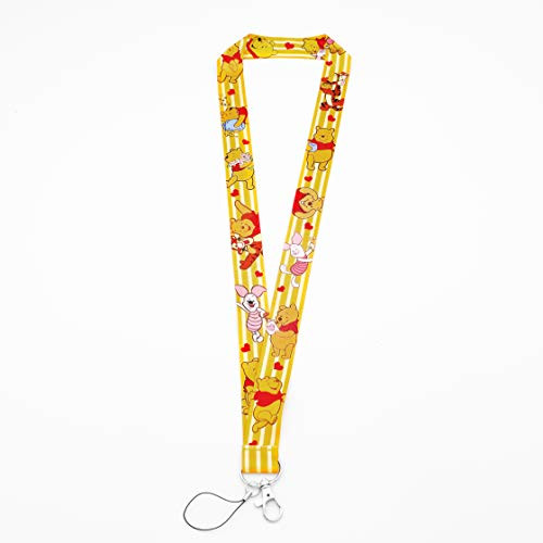 Winnie The Pooh Yellow Lanyard - Hook & Phone String - Keychains or ID Badge Holders (LD-Pooh-B)