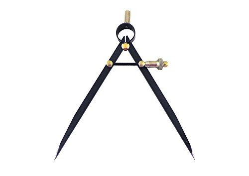 Ledin Toolmakers 6 Inch/150 mm French La Cible Yankee Dividers Compass, Quick Speed Nut, Rapid Adjust, Black Metal Finish, Flat Leg, Hardened Points, Fine Adjustment Mechanism CO150B13