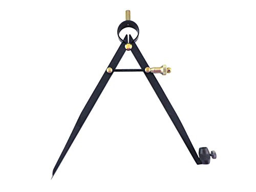 Ledin Toolmakers 8 Inch/220 mm French La Cible Yankee Dividers Compass, Quick Speed Nut, Rapid Adjust, Black Metal Finish, Flat Leg, Hardened Points, Fine Adjustment Mechanism CO200B19