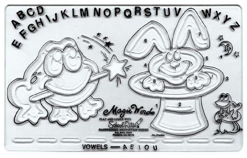 School-Rite Educational Activity Template, Craft and Drawing Stencil for Kids Motor Skills, Magic Words Hangman Game