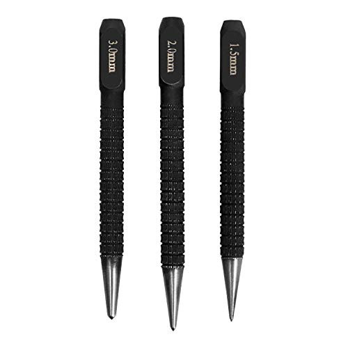 QWORK 3Pcs Nail Punch Set 1/16 inches 3/32 inches 1/8 inches